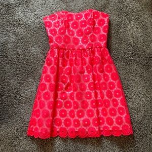 Lilly Pulitzer Strapless Mini Dress Neon Pink